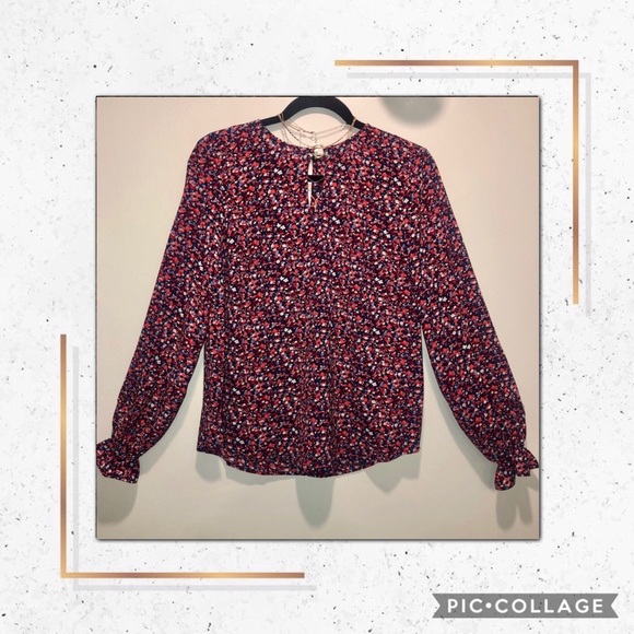 ✨MICHAEL KORS FLORAL LONG SLEEVE BLOUSE  ✨ - Picture 1 of 5